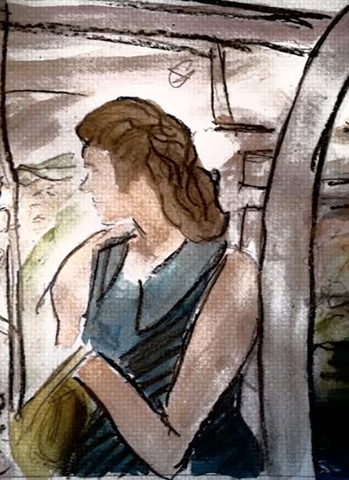 Lady In A Blue Dress