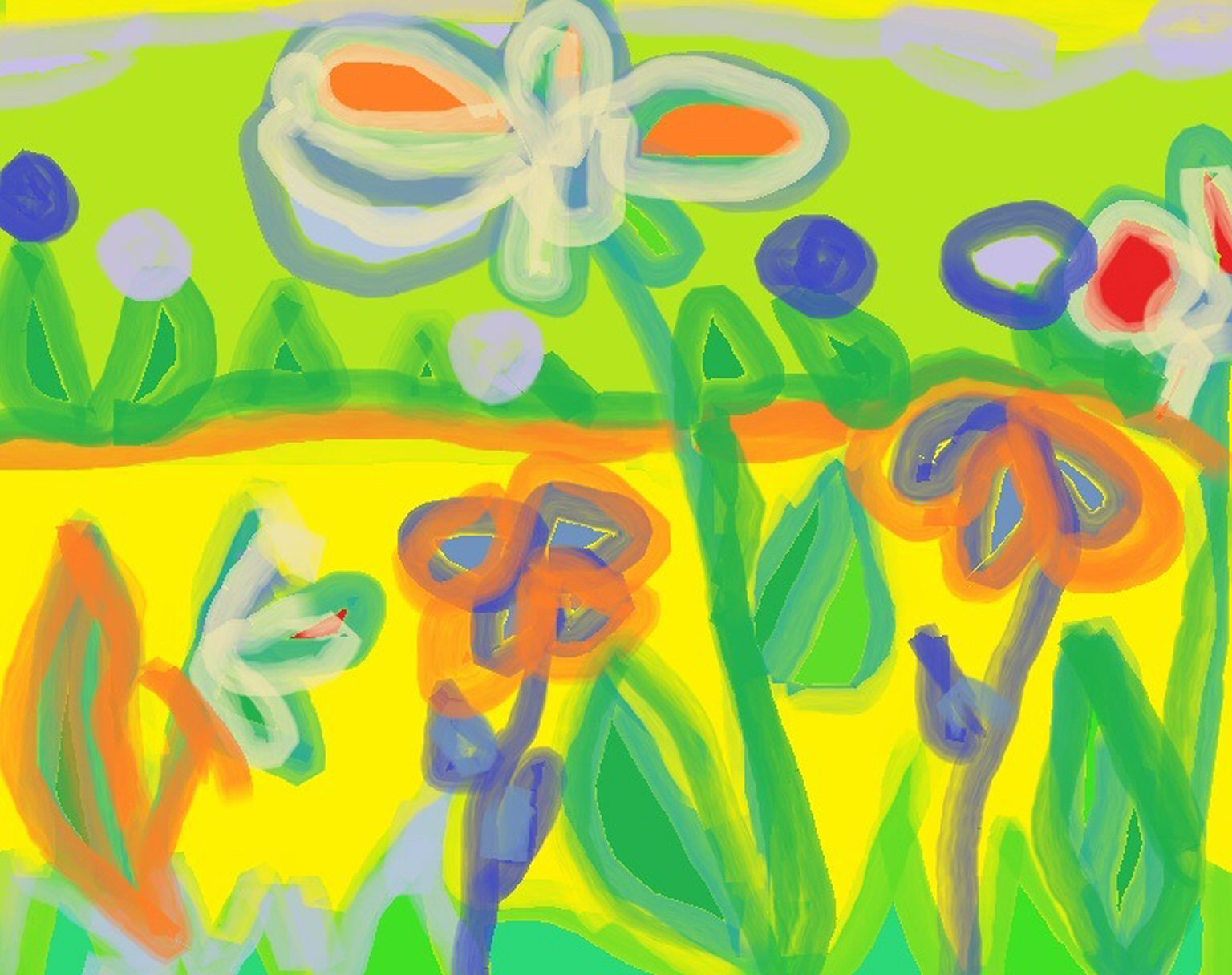 Happy Flowers by KJ Hannah Greenberg